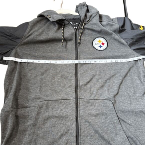 Nike Men's NFL Pittsburgh Steelers Dri-Fit Hooded Full Zip Jacket Gray Size XXL - Picture 9 of 10